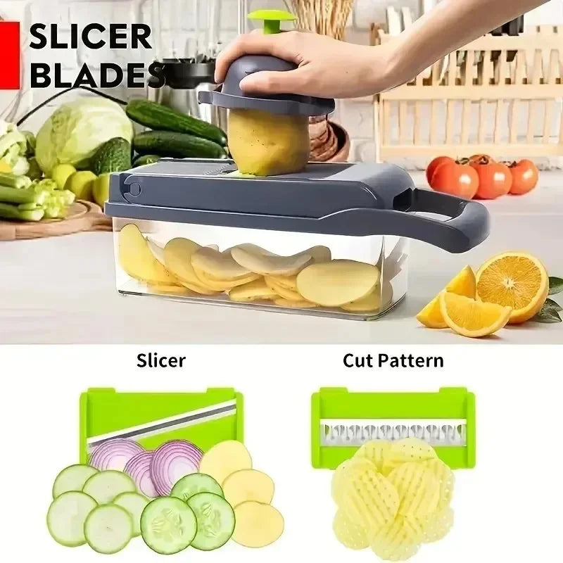 "SliceMaster Pro 14-in-1 Multifunctional Vegetable & Fruit Chopper"