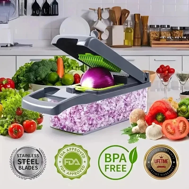 "SliceMaster Pro 14-in-1 Multifunctional Vegetable & Fruit Chopper"