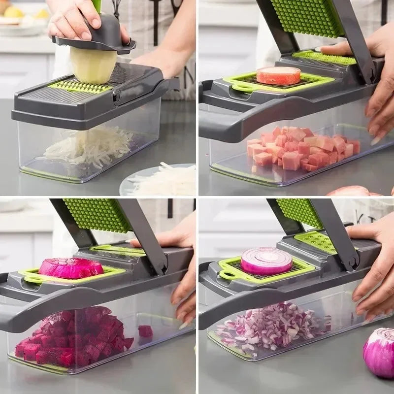 "SliceMaster Pro 14-in-1 Multifunctional Vegetable & Fruit Chopper"