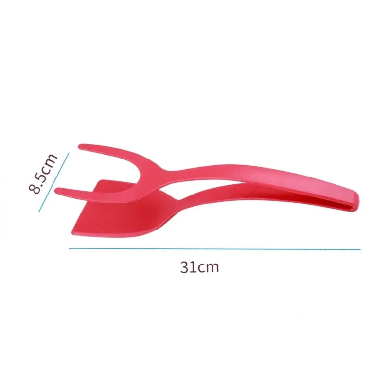 2 In 1 Nylon Grip Flip Tongs Egg Spatula